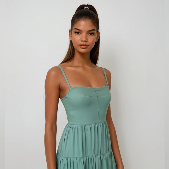 Comfy And Ready Sally Spaghetti Dress in Green - Picture 3 of 16